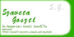 szaveta gosztl business card